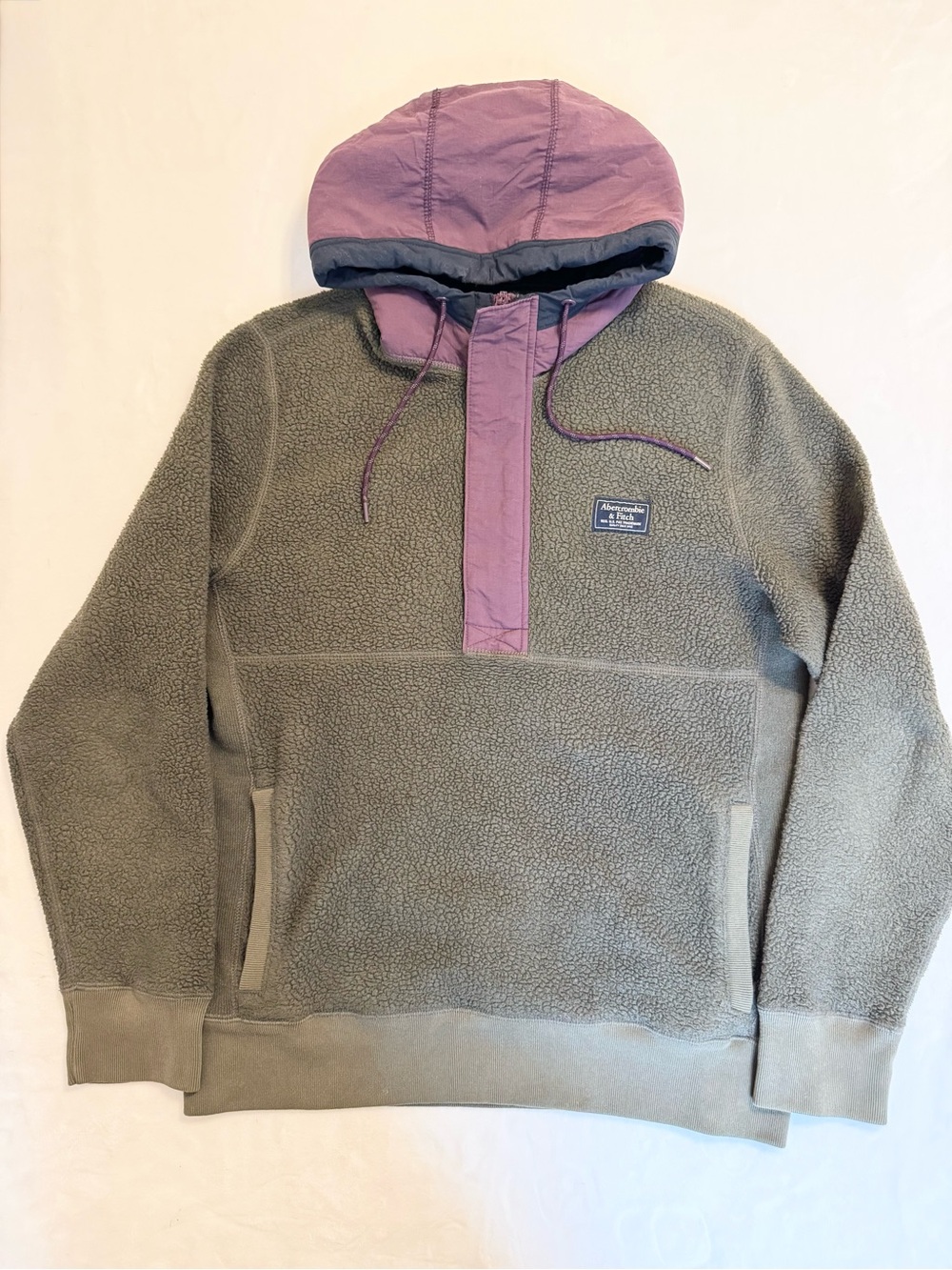 Vintage Abercrombie & Fitch Half-Zip Hooded Fleece Pullover